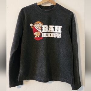 Disney Grumpy Bah Humbug fleece sweater womens Medium sleeve Snow White